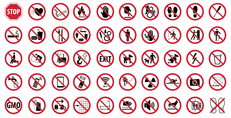 Prohibition - Vector safety signs